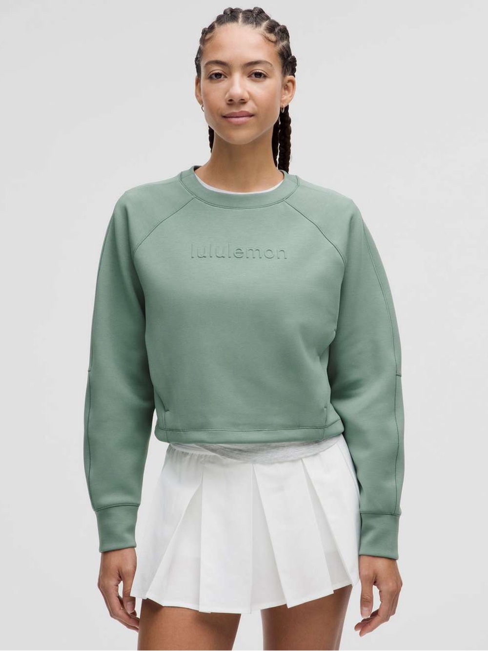 lululemon - smooth spacer cropped pullover (crater blue)